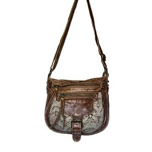 Brown and White Lace Crossbody Purse 56 a Cato crochet & chambray crossbag purse